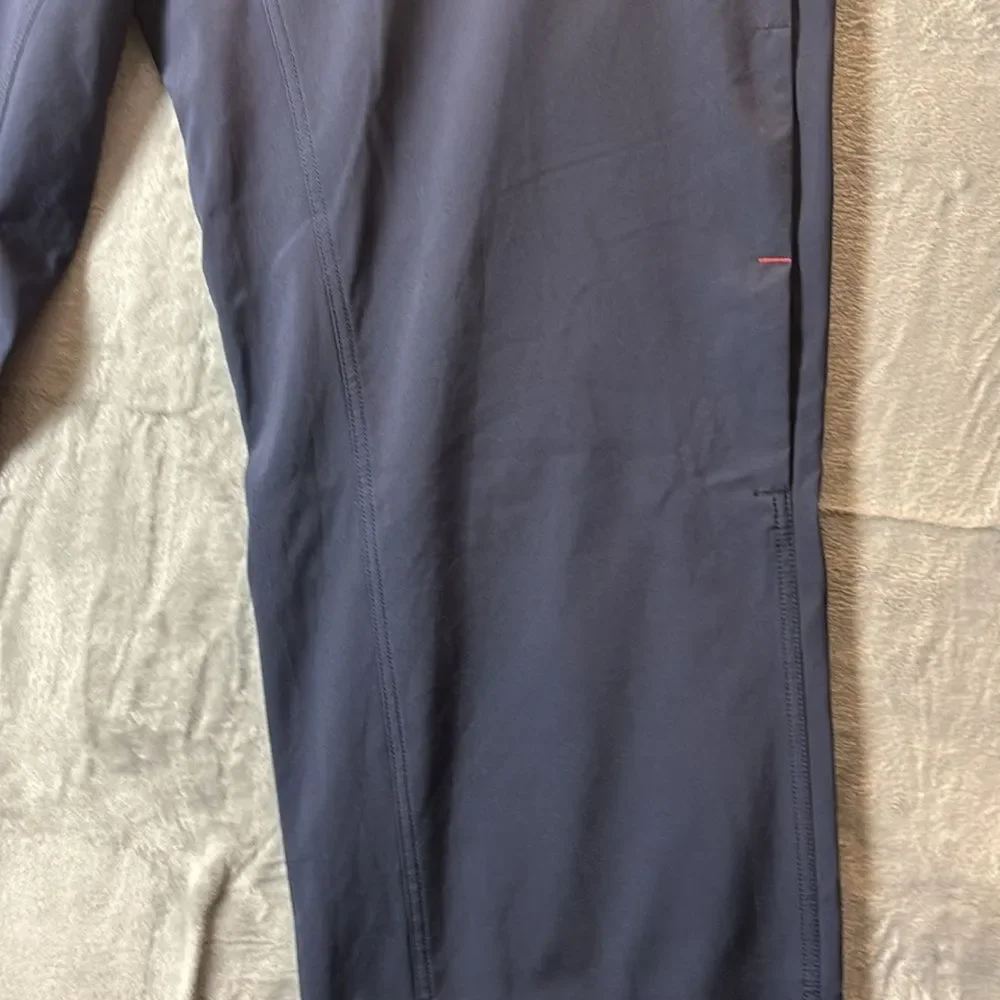 Lululemon Navy Wide Leg Comfortable Pants Zippered Vent Track Pants Size Large